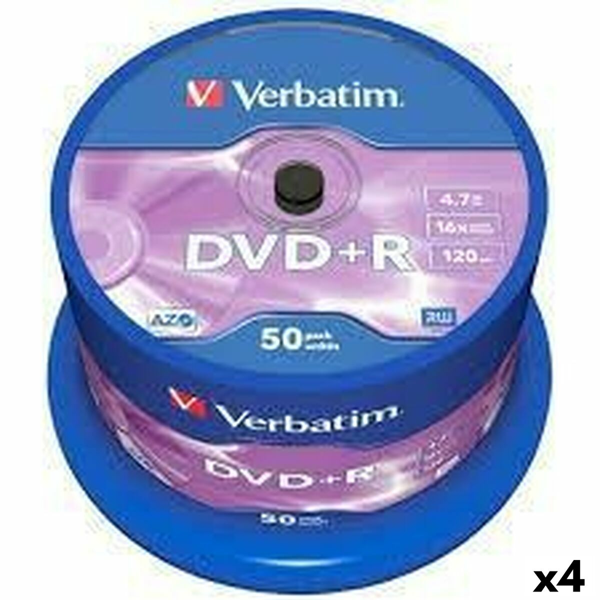 DVD+R Verbatim 4,7 GB 16x 50 Pieces (4 Units) DVD+R Verbatim 4,7 GB 16x 50 Pieces (4 Units)