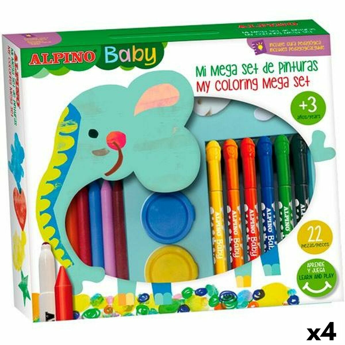 Painting set Alpino Baby Multicolour 36 Pieces (4 Units)
