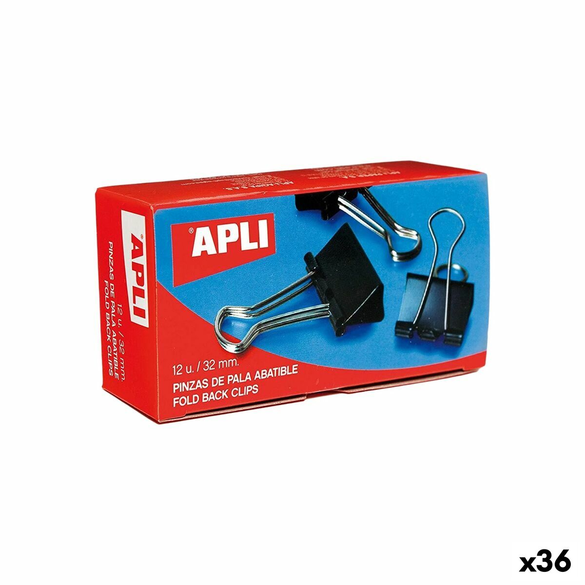Clamps Apli Black Silver 51 mm (36 Units) Clamps Apli Black Silver 51 mm (36 Units)