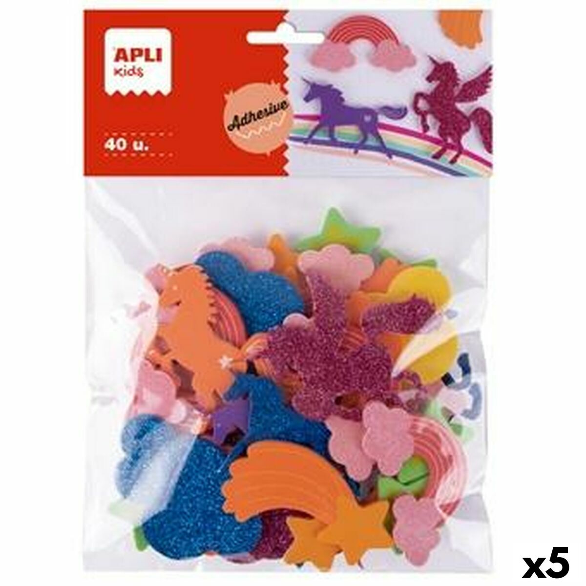 Eva Rubber Apli Multicolour Eva Rubber unicornios (40 Pieces) (5 Units) Eva Rubber Apli Multicolour Eva Rubber unicornios (40 Pieces) (5 Units)
