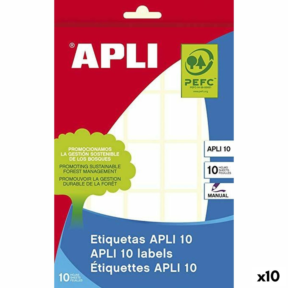 Adhesive labels Apli White Paper 10 Sheets 19 x 27 mm (10 Units) Adhesive labels Apli White Paper 10 Sheets 19 x 27 mm (10 Units)
