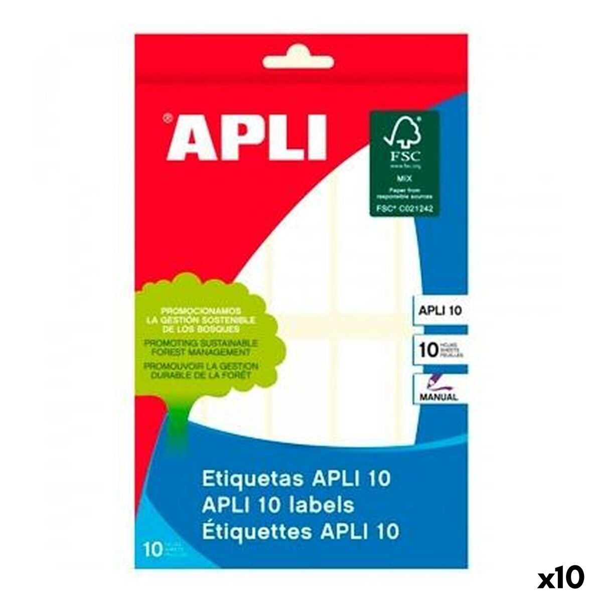 Adhesive labels Apli White Paper 10 Sheets 20 x 75 mm (10 Units) Adhesive labels Apli White Paper 10 Sheets 20 x 75 mm (10 Units)