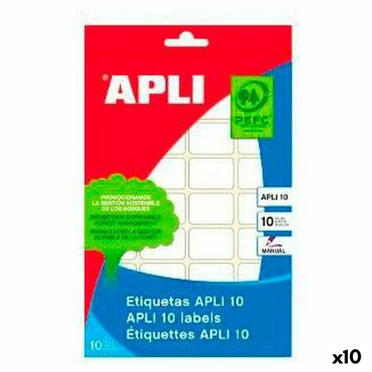 Adhesive labels Apli White Paper 10 Sheets 25 x 40 mm (10 Units)