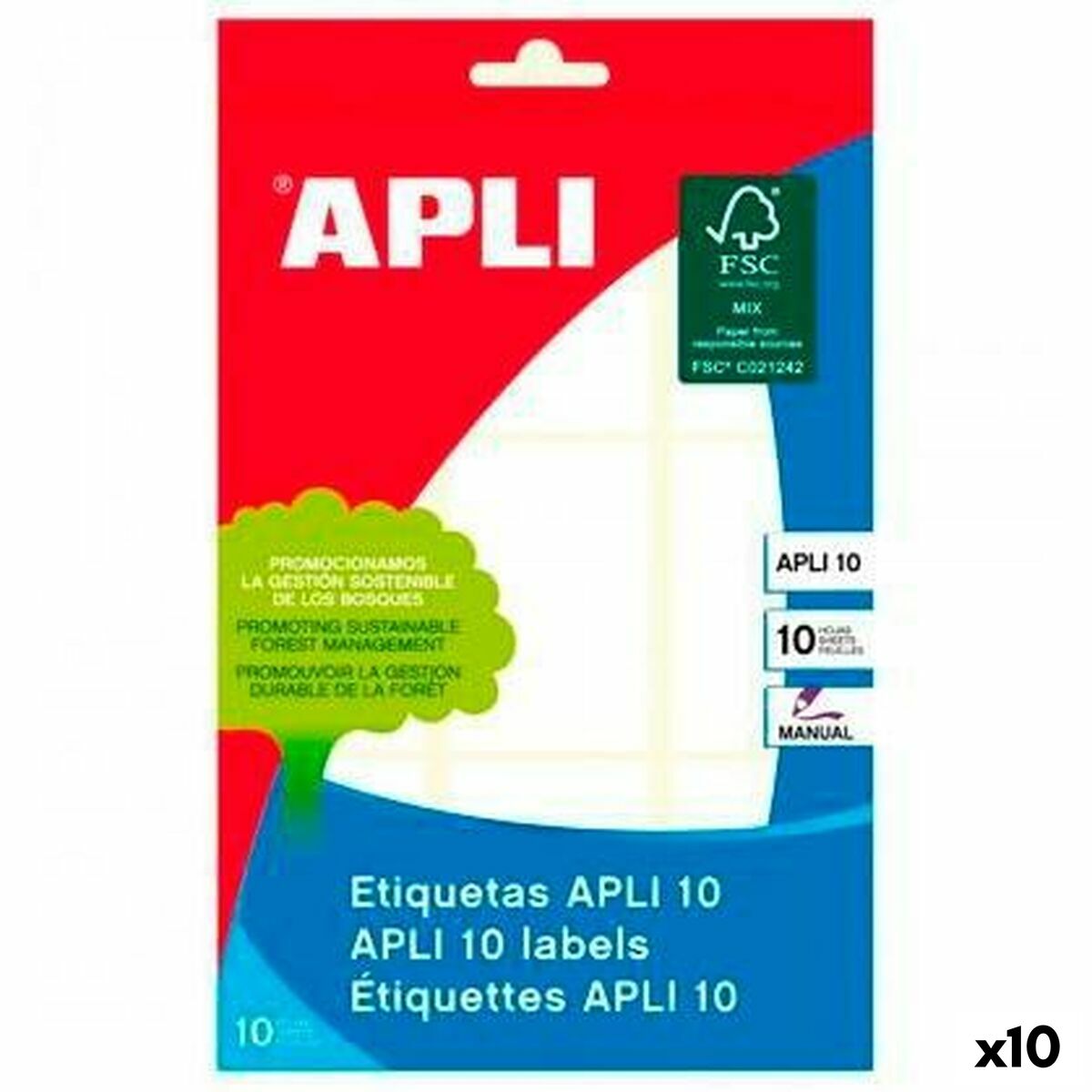 Adhesive labels Apli White Paper 10 Sheets Handwriting (10 Units) Adhesive labels Apli White Paper 10 Sheets Handwriting (10 Units)
