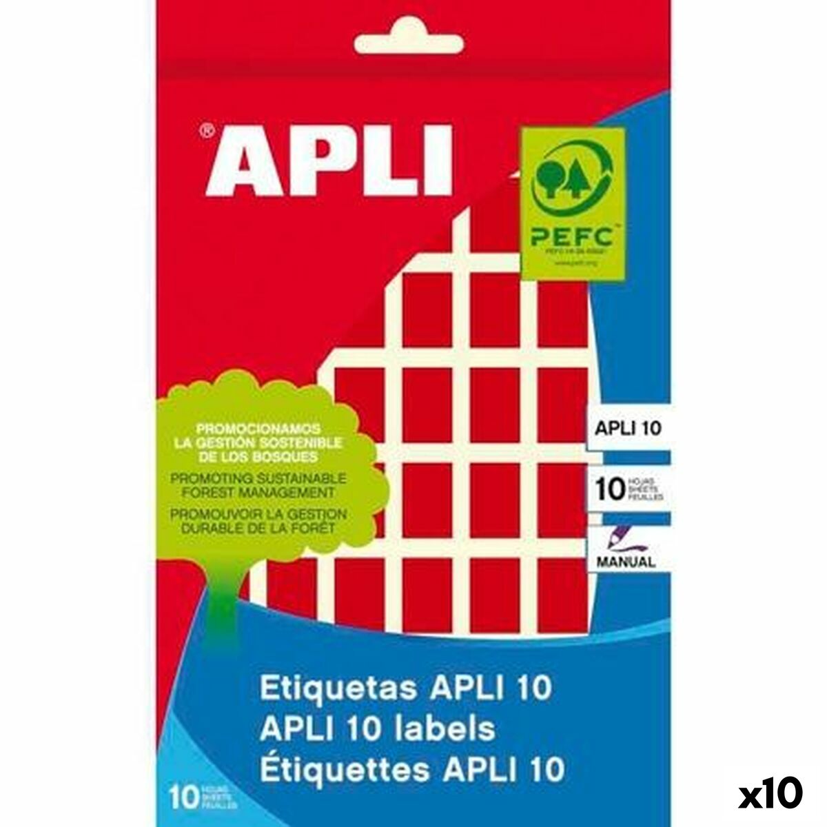 Adhesive labels Apli Red Paper 8 Sheets 12 x 18 mm (10 Units) Adhesive labels Apli Red Paper 8 Sheets 12 x 18 mm (10 Units)