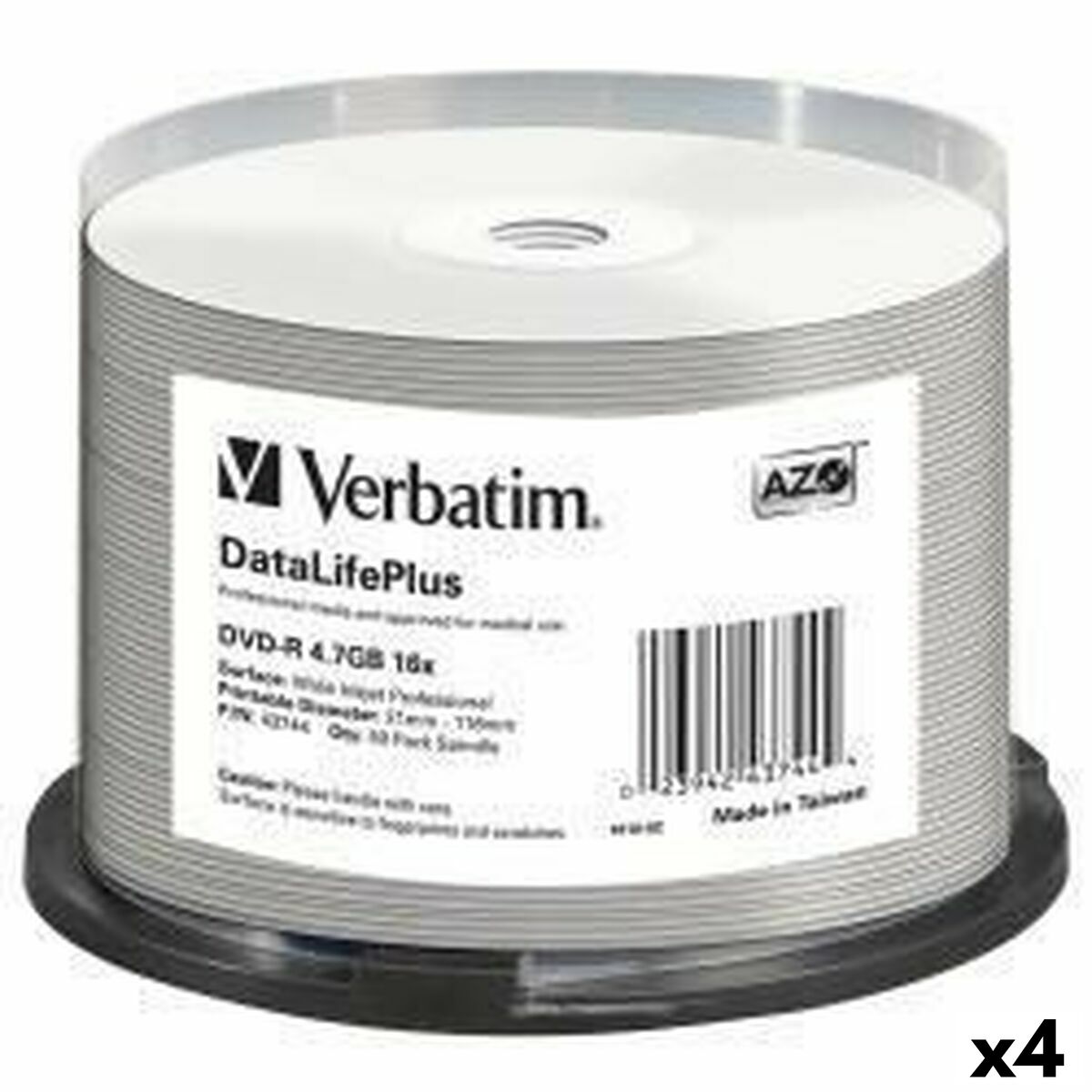 DVD-R Verbatim DATALIFE PLUS 4,7 GB 16x 50 Pieces (4 Units) DVD-R Verbatim DATALIFE PLUS 4,7 GB 16x 50 Pieces (4 Units)