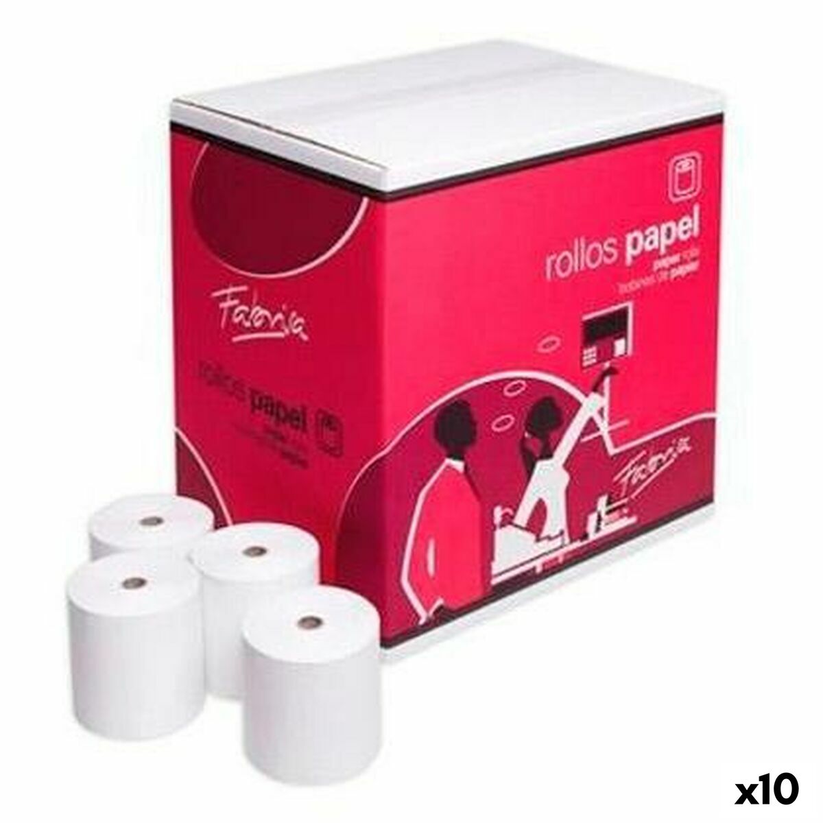 Thermal Paper Roll Fabrisa White 8 Pieces (10 Units) Thermal Paper Roll Fabrisa White 8 Pieces (10 Units)