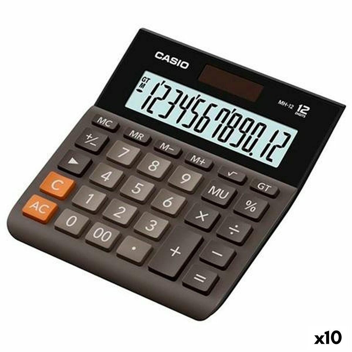 Calculator Casio MH-12B Black 13,6 x 12,7 x 2,7 cm (10 Units) Calculator Casio MH-12B Black 13,6 x 12,7 x 2,7 cm (10 Units)