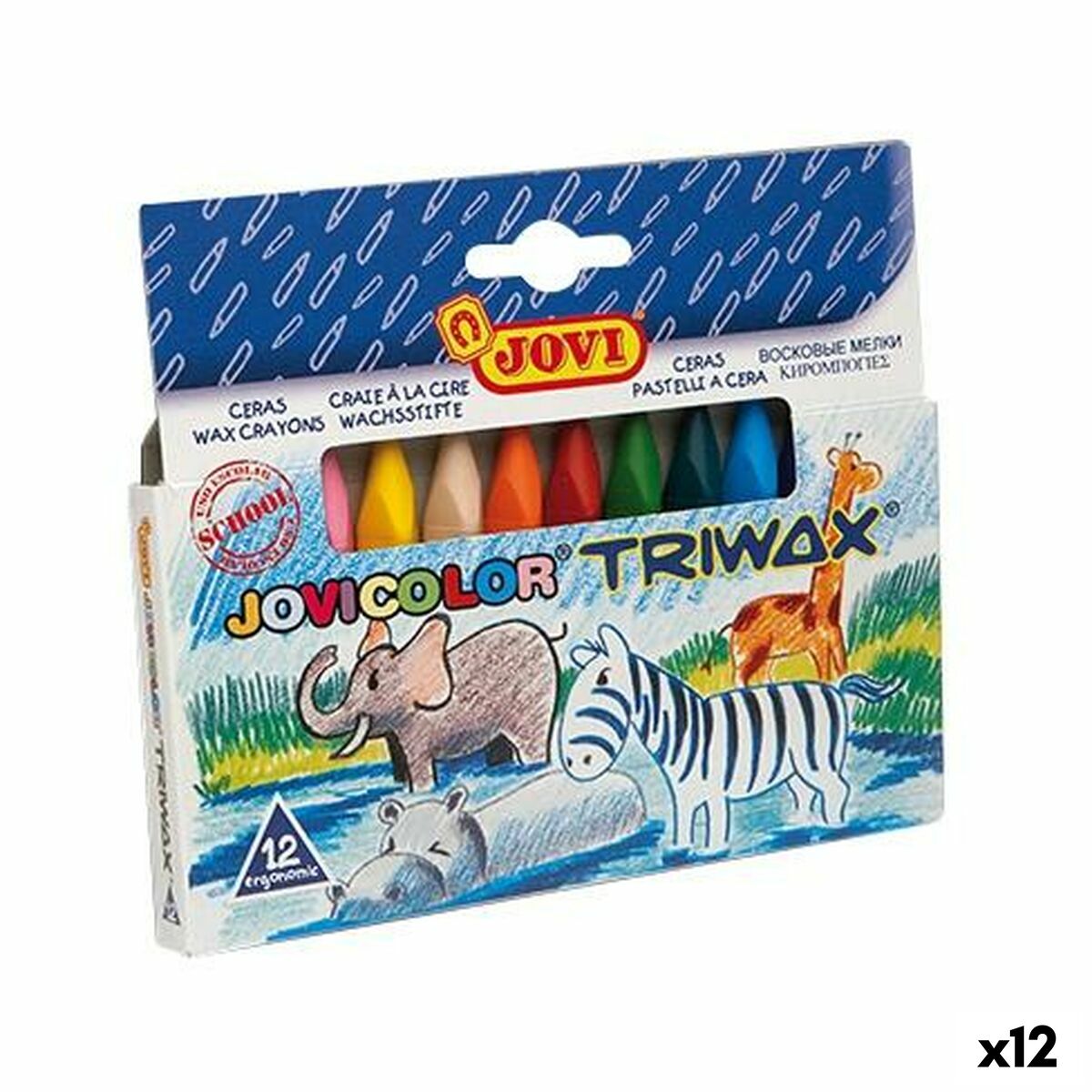 Coloured crayons Jovi JOVICOLOR TRIWAX Multicolour (12 Units) Coloured crayons Jovi JOVICOLOR TRIWAX Multicolour (12 Units)
