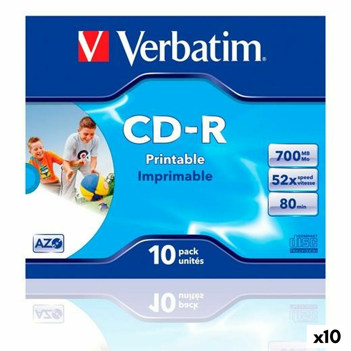 CD-R Verbatim CD-R AZO 700 MB 52x 10 Pieces (10 Units) CD-R Verbatim CD-R AZO 700 MB 52x 10 Pieces (10 Units)