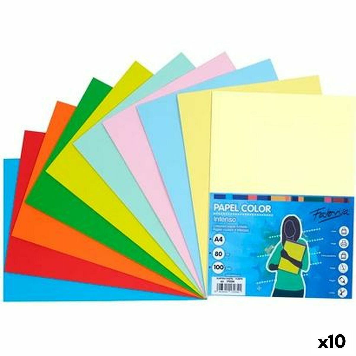 Printer Paper Fabrisa Multicolour A4 100 Sheets (10 Units) Printer Paper Fabrisa Multicolour A4 100 Sheets (10 Units)