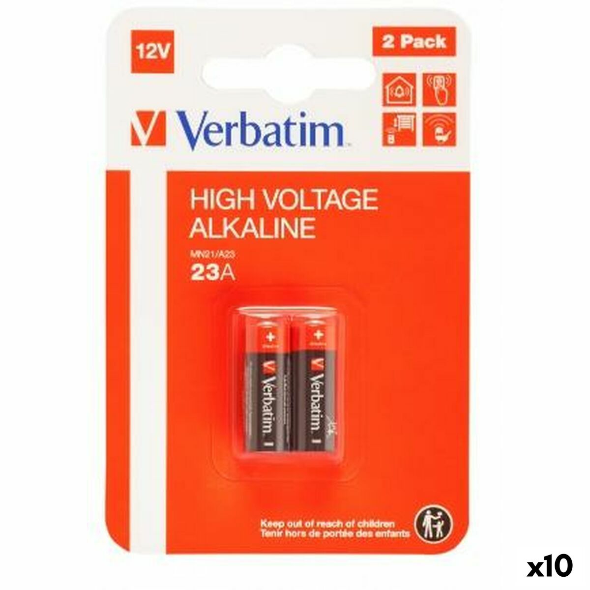 Batteries Verbatim 12 V LR23A (2 Pieces) (10 Units) Batteries Verbatim 12 V LR23A (2 Pieces) (10 Units)