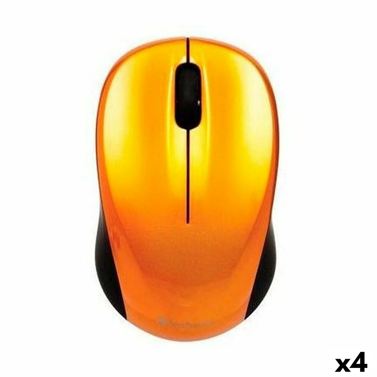 Wireless Mouse Verbatim GO NANO Black Orange 1600 dpi (4 Units) Wireless Mouse Verbatim GO NANO Black Orange 1600 dpi (4 Units)