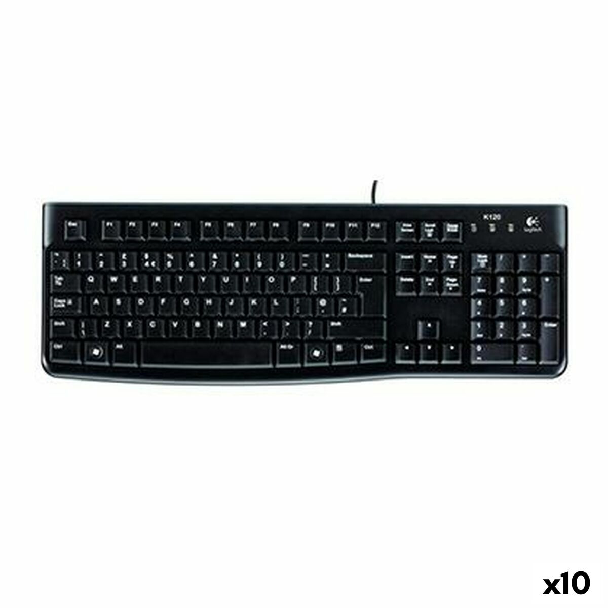 Keyboard Logitech K120 Black Spanish Qwerty (10 Units) Keyboard Logitech K120 Black Spanish Qwerty (10 Units)