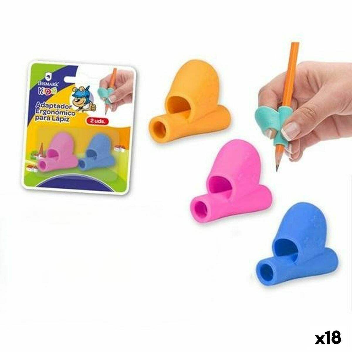 Pencil adapter Bismark Multicolour 2 Pieces (18 Units) Pencil adapter Bismark Multicolour 2 Pieces (18 Units)
