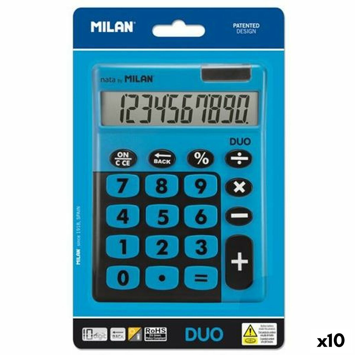 Calculator Milan TOUCH DUO Blue 14,5 x 10,6 x 2,1 cm (10 Units) Calculator Milan TOUCH DUO Blue 14,5 x 10,6 x 2,1 cm (10 Units)