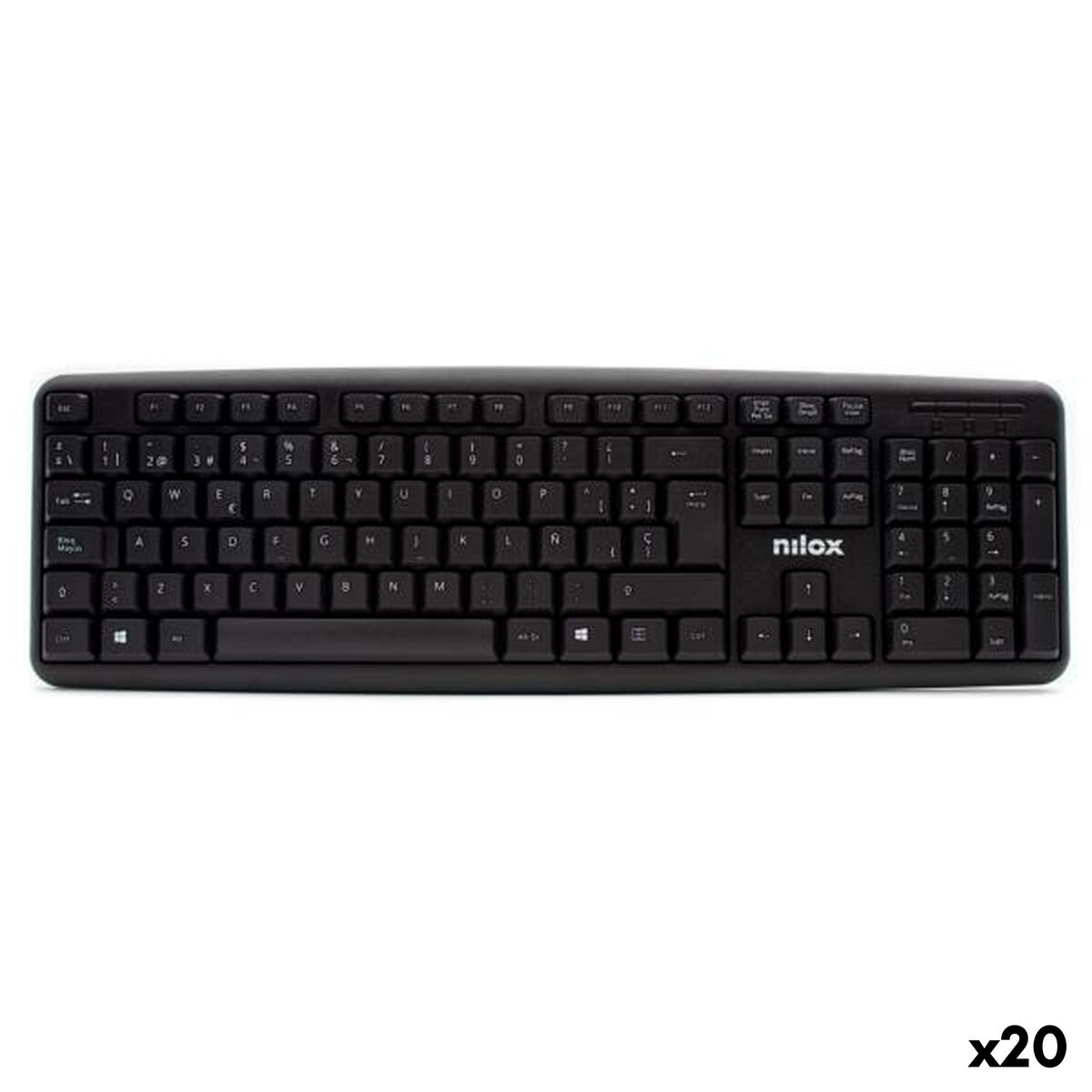 Keyboard Nilox Black Spanish Qwerty (20 Units) Keyboard Nilox Black Spanish Qwerty (20 Units)