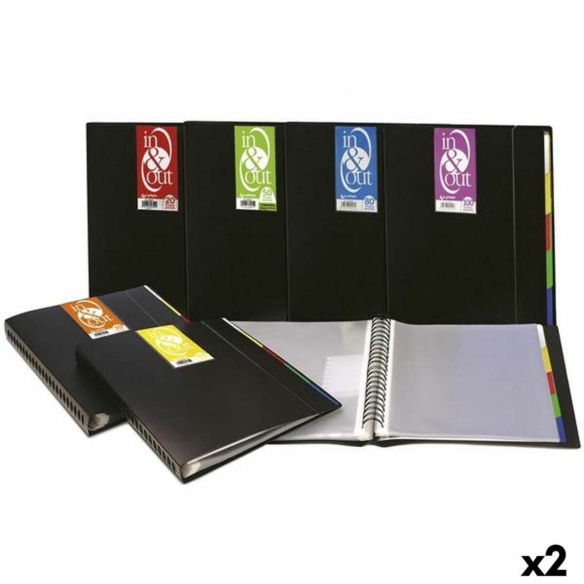 Organiser Folder Grafoplas IN & OUT Black A4 (2 Units) Organiser Folder Grafoplas IN & OUT Black A4 (2 Units)