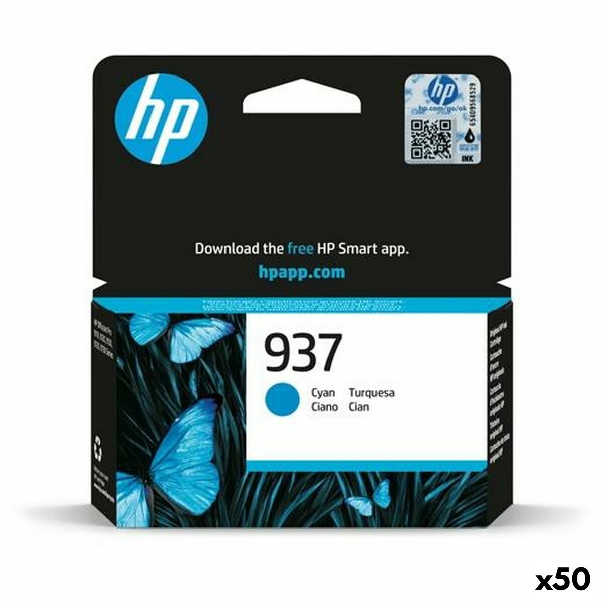 Original Ink Cartridge HP 937 Cyan (50 Units) Original Ink Cartridge HP 937 Cyan (50 Units)