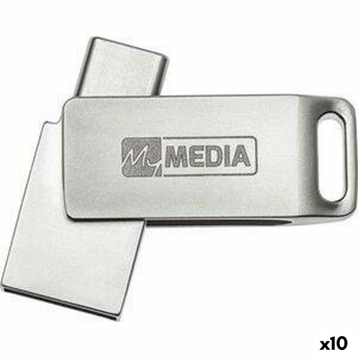 USB stick MyMedia HIGH SPEED DUAL Silver 128 GB (10 Units)