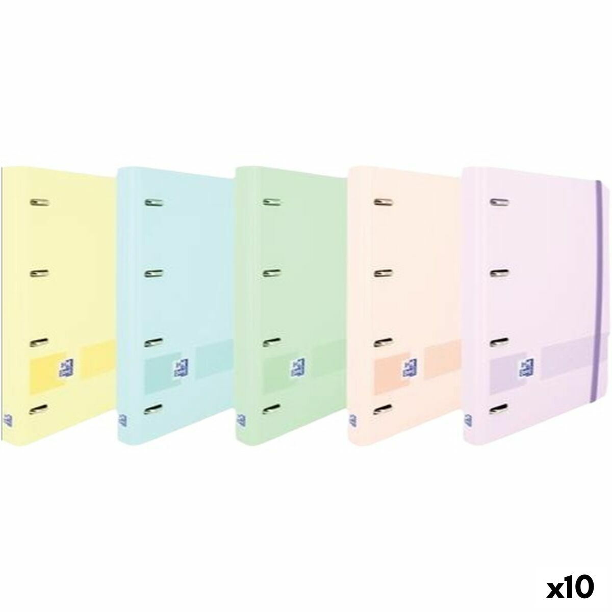 Ring binder Oxford LIVE & GO Multicolour A4+ (10 Units)