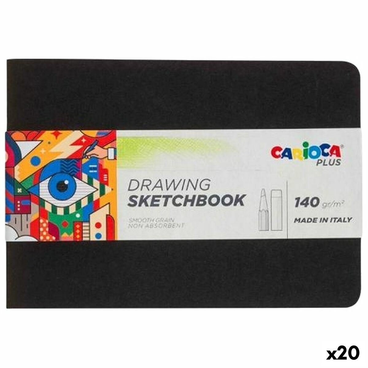 Drawing Pad Carioca SKETCHBOOK Black A5 20 Sheets (20 Units) Drawing Pad Carioca SKETCHBOOK Black A5 20 Sheets (20 Units)