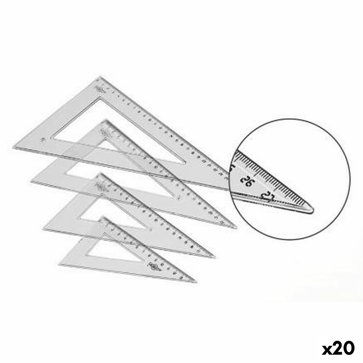 Triangle Faibo Transparent 30 cm (20 Units) Triangle Faibo Transparent 30 cm (20 Units)