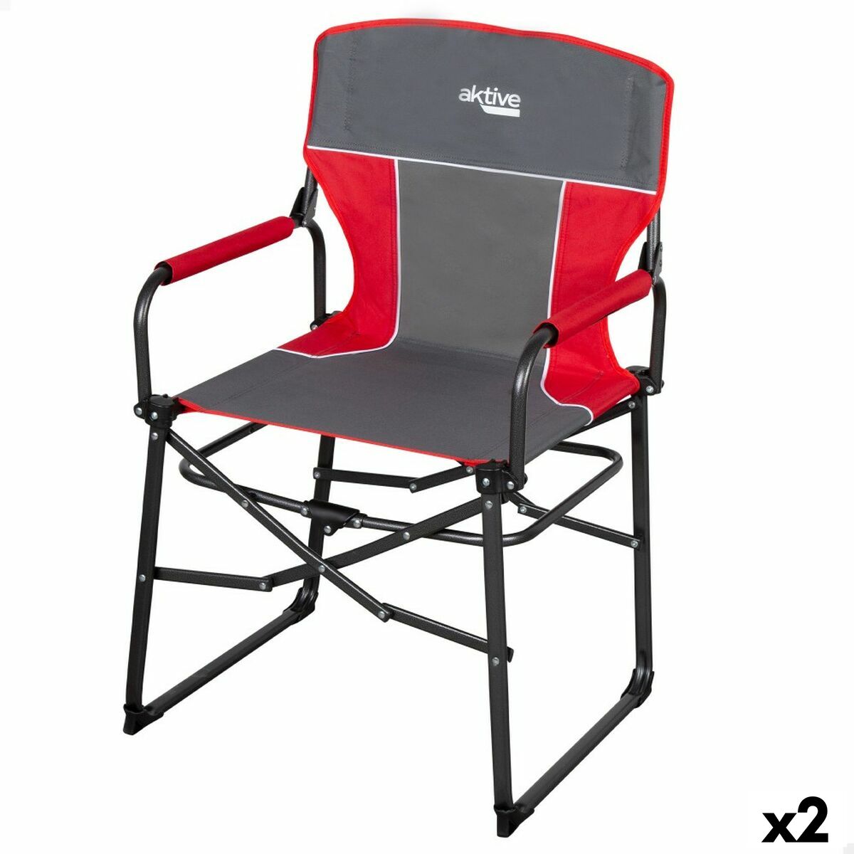 Foldable Camping Chair Aktive 54 x 92 x 49 cm (2 Units) Foldable Camping Chair Aktive 54 x 92 x 49 cm (2 Units)
