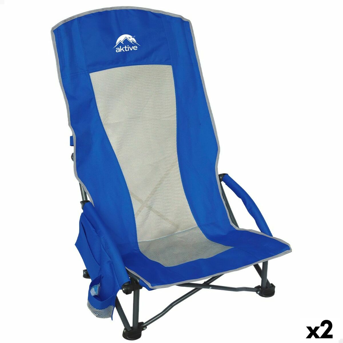 Foldable Camping Chair Aktive (2 Units) Foldable Camping Chair Aktive (2 Units)