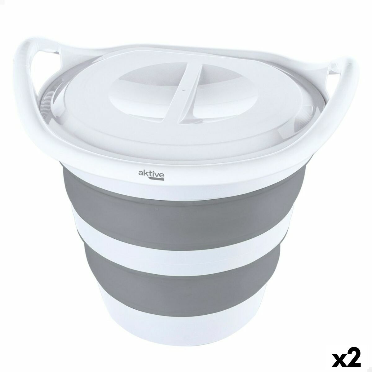 Bucket Aktive TPR 44,5 x 40,5 x 40,5 cm Foldable (2 Units) Bucket Aktive TPR 44,5 x 40,5 x 40,5 cm Foldable (2 Units)