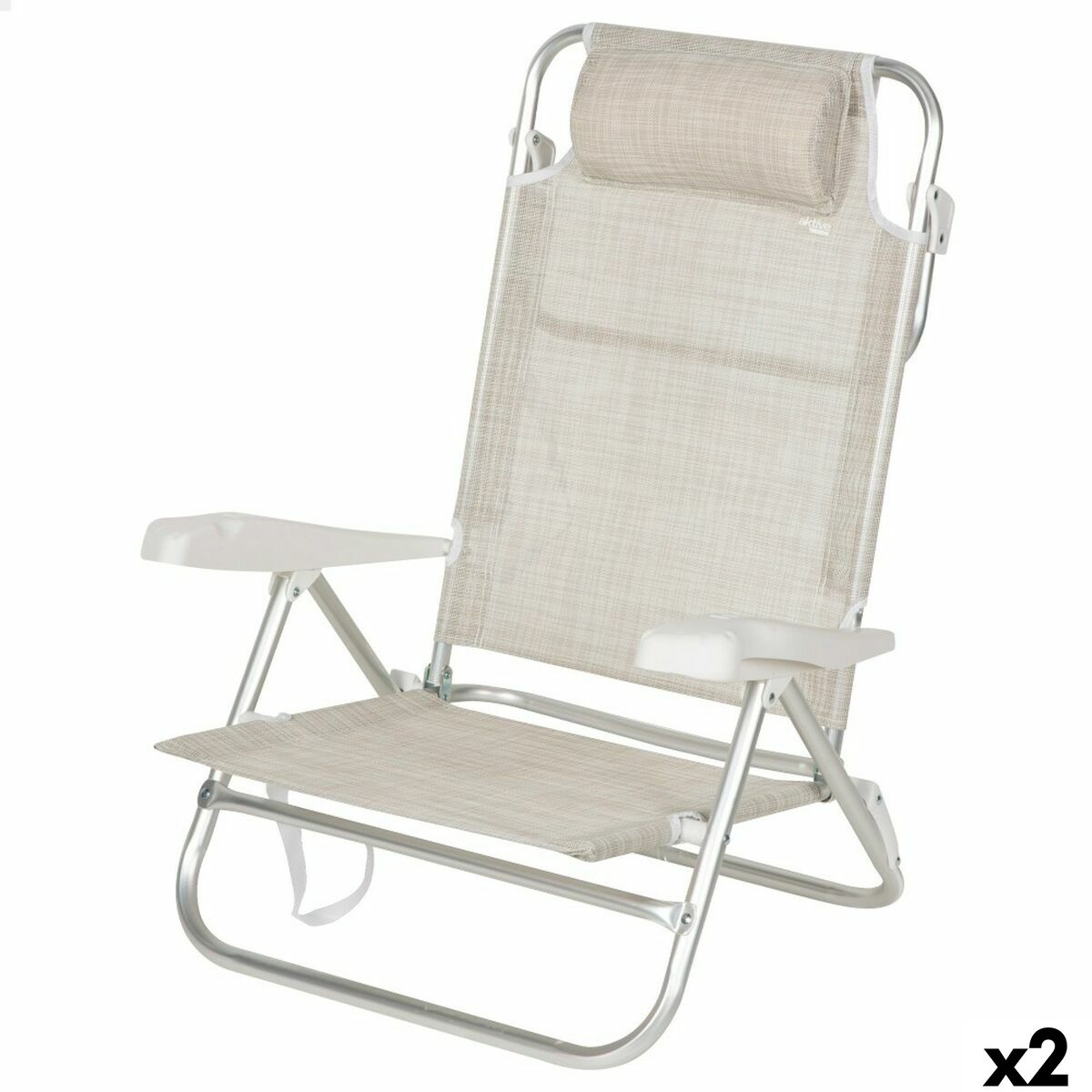Beach Chair Aktive 47 x 82 x 49 cm (2 Units) Beach Chair Aktive 47 x 82 x 49 cm (2 Units)