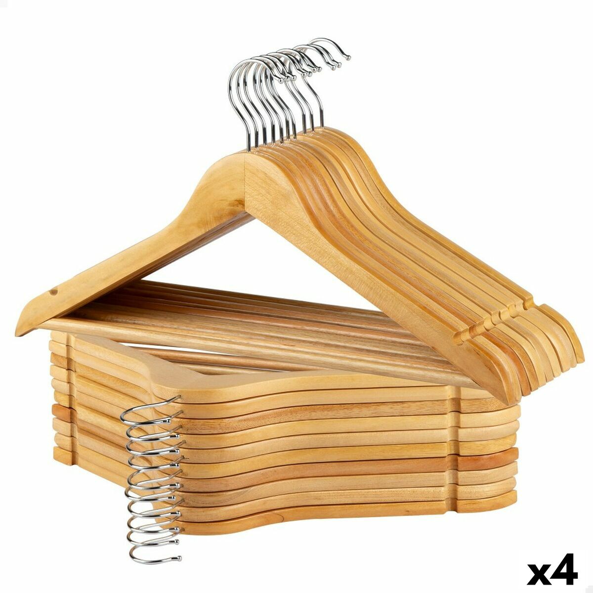 Set of Clothes Hangers Max Home Natural Wood Steel 44,5 x 23 x 1 cm 20 Pieces (4 Units) Set of Clothes Hangers Max Home Natural Wood Steel 44,5 x 23 x 1 cm 20 Pieces (4 Units)