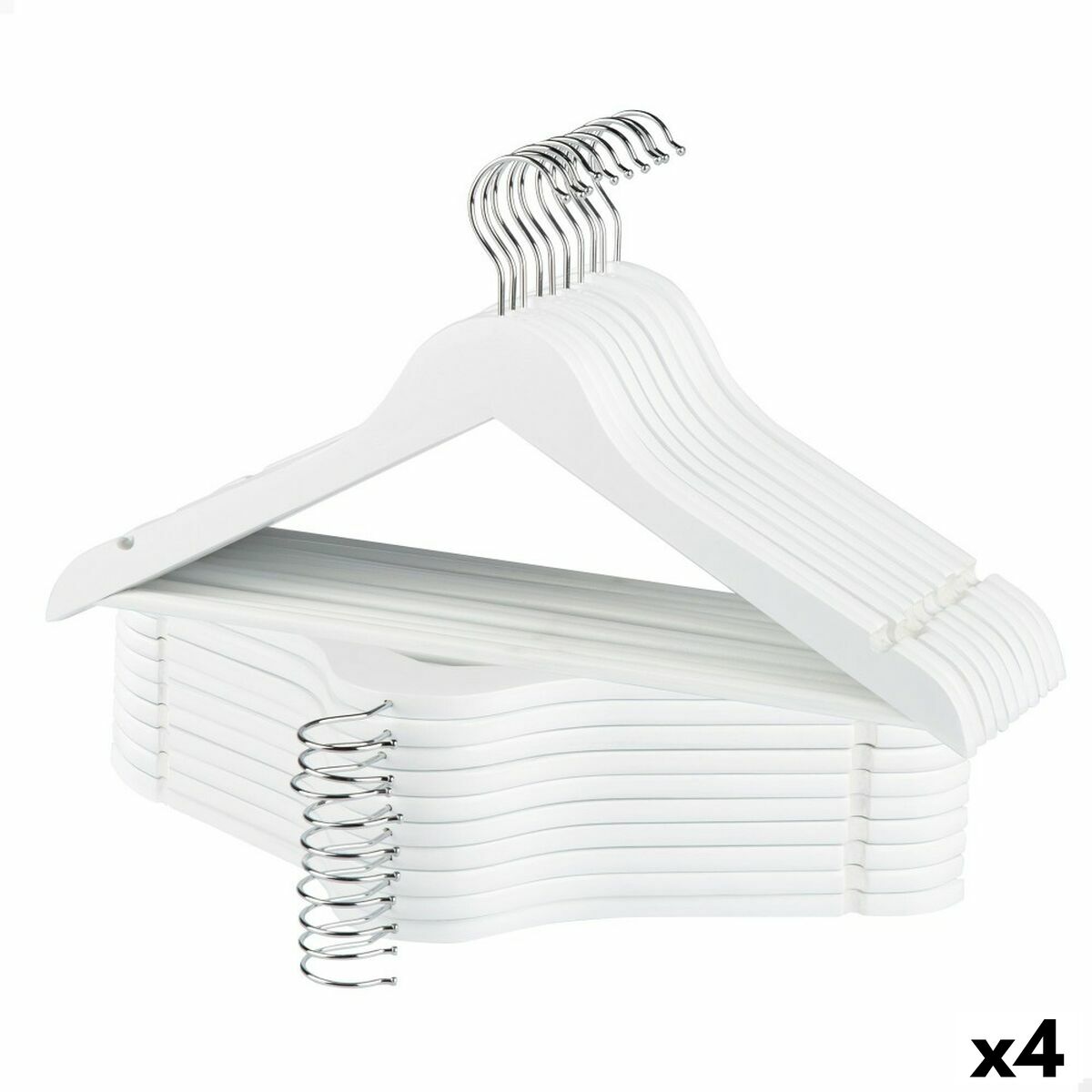 Set of Clothes Hangers Max Home White Wood Steel 44,5 x 23 x 1 cm 20 Pieces (4 Units) Set of Clothes Hangers Max Home White Wood Steel 44,5 x 23 x 1 cm 20 Pieces (4 Units)