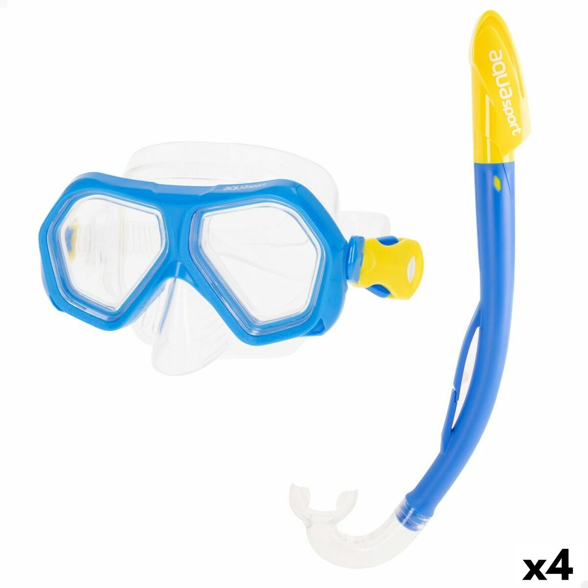 Snorkel Goggles and Tube for Children AquaSport Blue (4 Units) Snorkel Goggles and Tube for Children AquaSport Blue (4 Units)