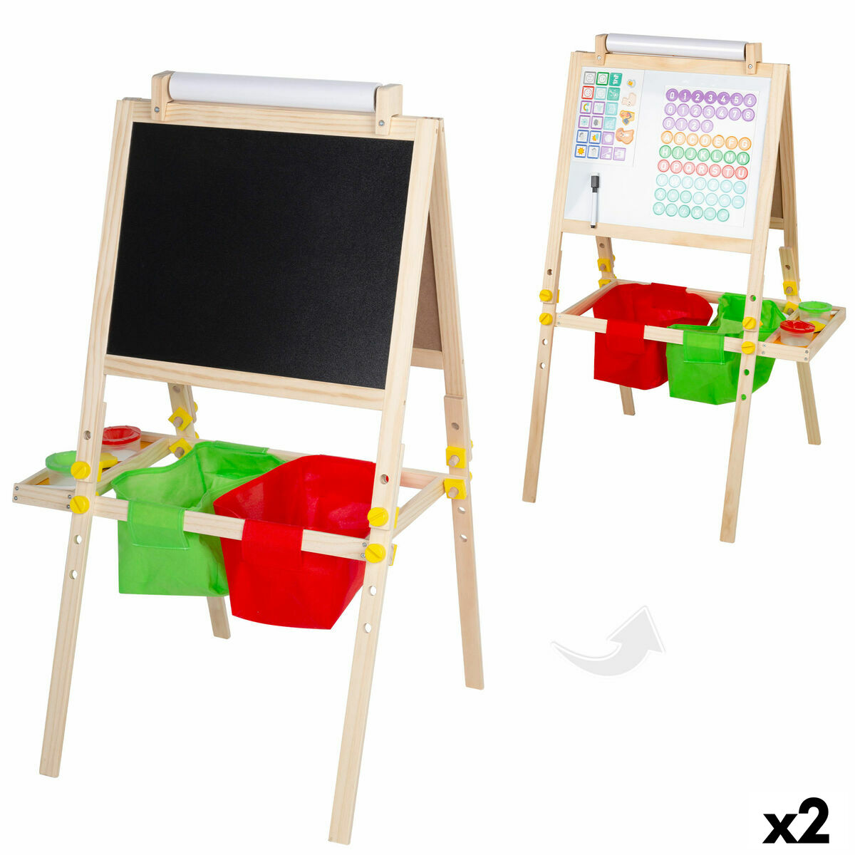Double-sided Slate Colorbaby 57 x 93 x 59 cm 2 Units Double-sided Slate Colorbaby 57 x 93 x 59 cm 2 Units
