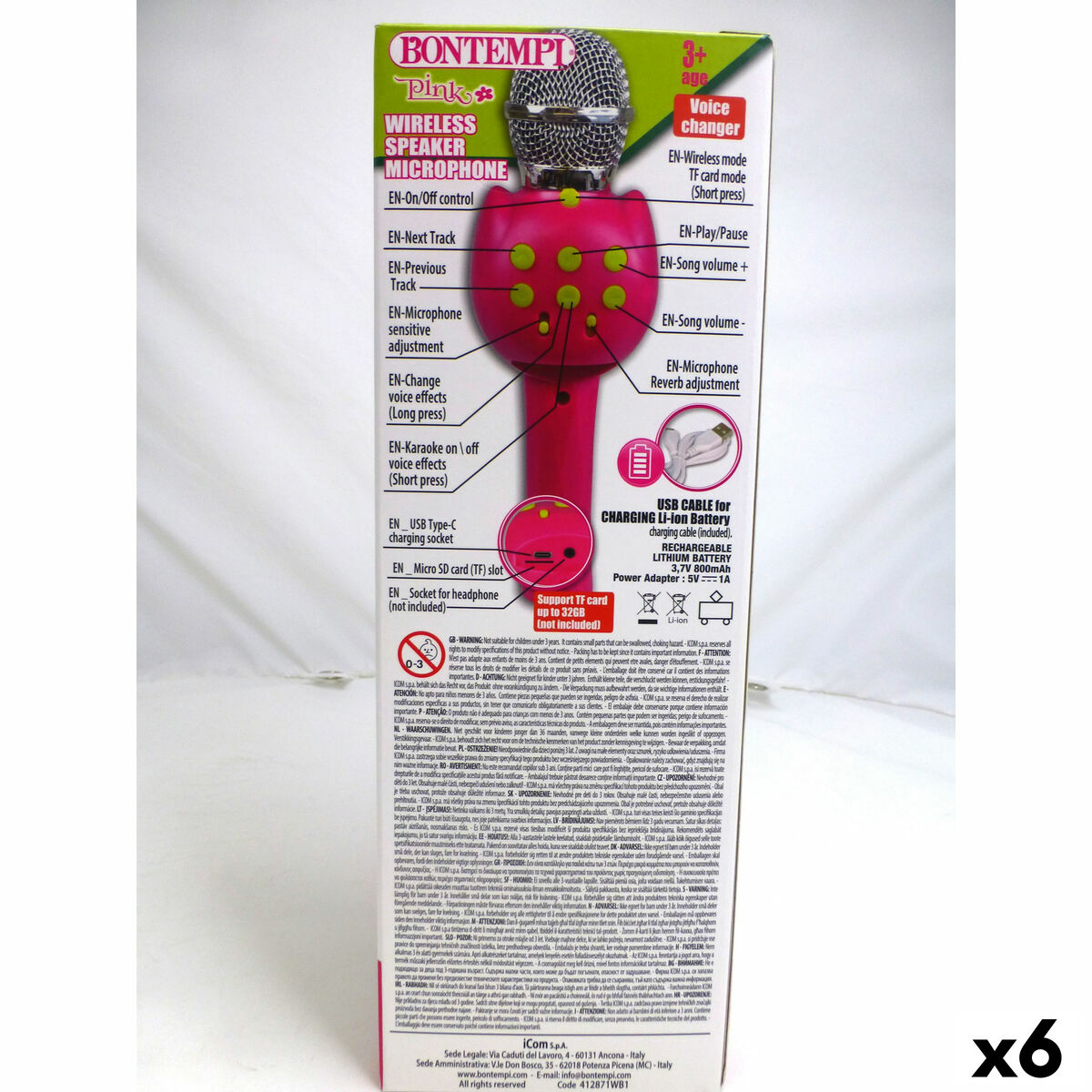 Karaoke Microphone Bontempi 6 Units