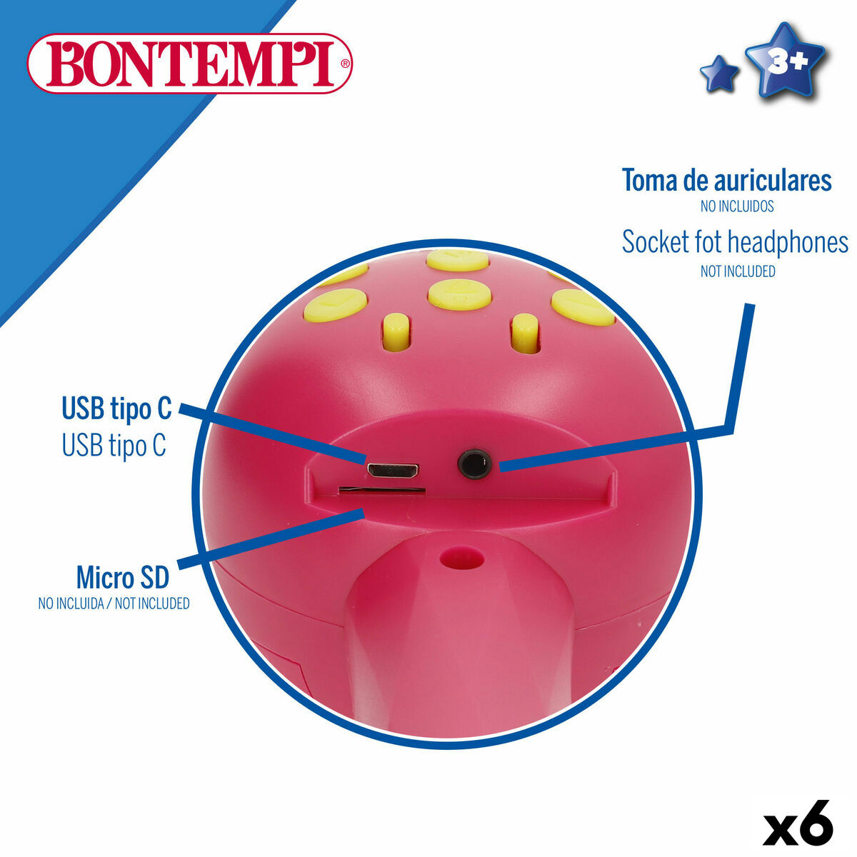 Karaoke Microphone Bontempi 6 Units