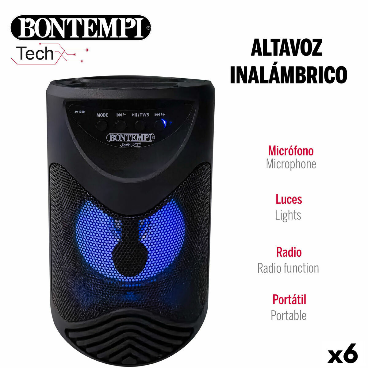 Speaker with Karaoke Microphone Bontempi 6 Units