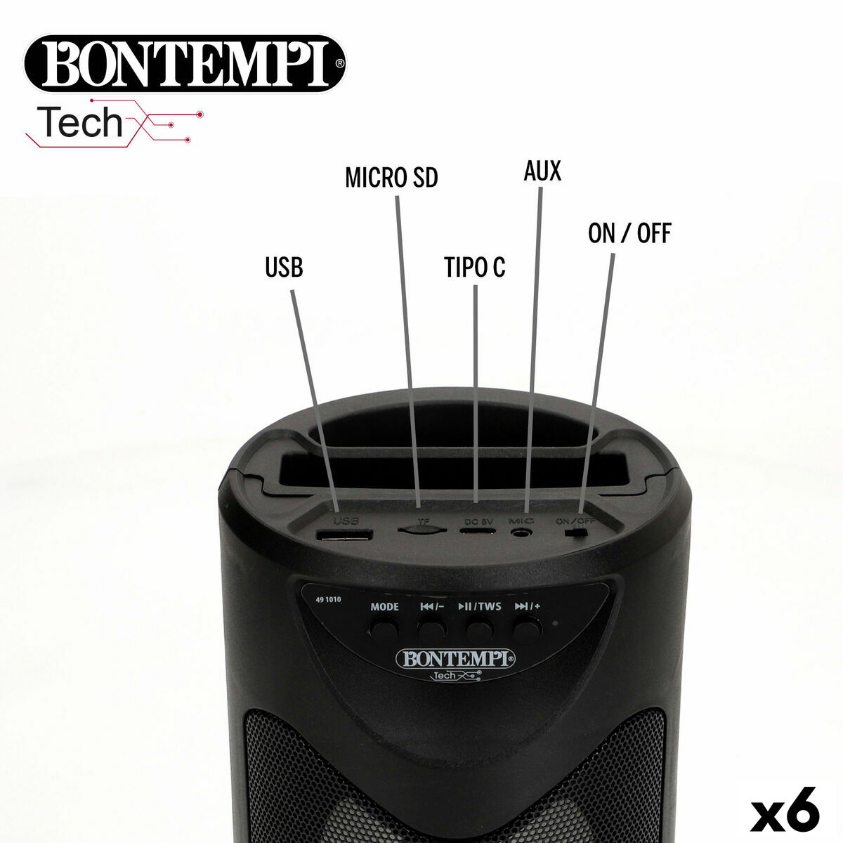 Speaker with Karaoke Microphone Bontempi 6 Units