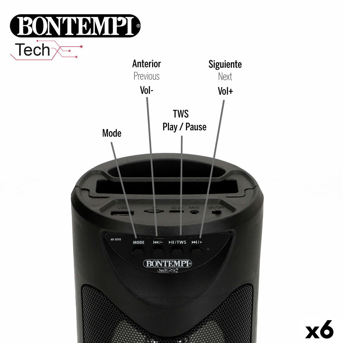 Speaker with Karaoke Microphone Bontempi 6 Units