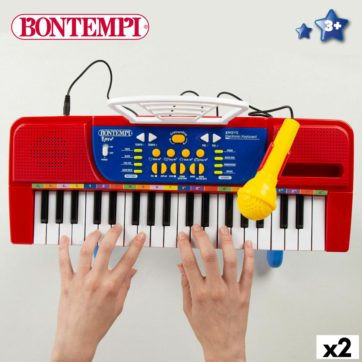 37-Key Keyboard Bontempi 43 x 56 x 23 cm (2 Units)