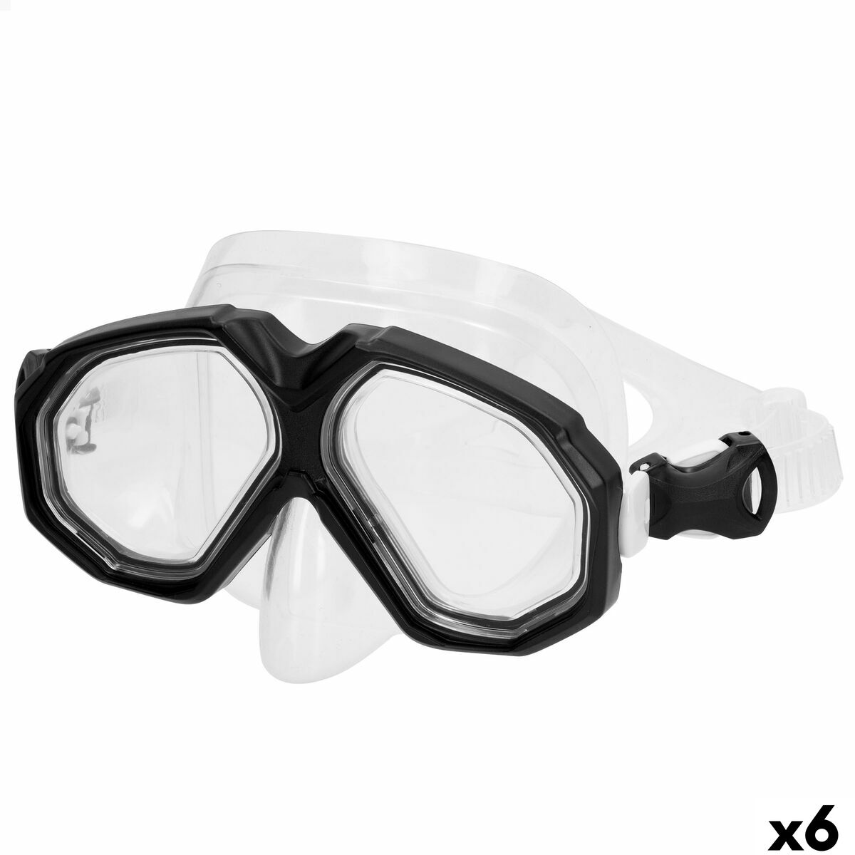 Diving Mask AquaSport Black (6 Units) Diving Mask AquaSport Black (6 Units)