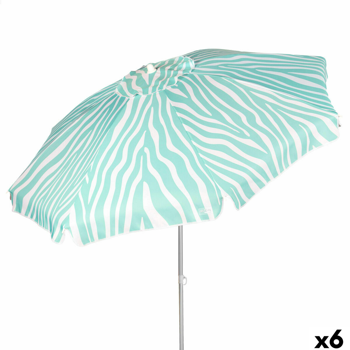 Beach parasol Aktive Blue 200 x 195 x 200 cm (6 Units) Beach parasol Aktive Blue 200 x 195 x 200 cm (6 Units)