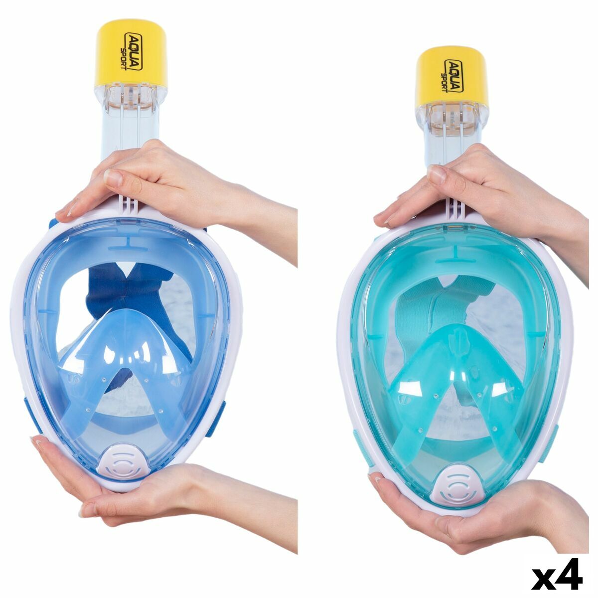 Snorkelling mask with sports camera support AquaSport Blue Turquoise (4 Units) Snorkelling mask with sports camera support AquaSport Blue Turquoise (4 Units)