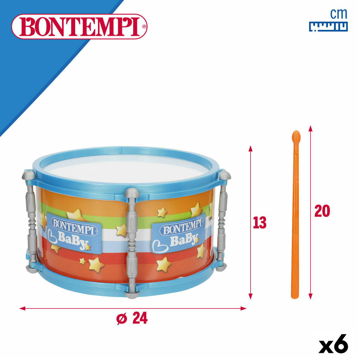 Drum Bontempi 24 x 13 x 24 cm (6 Units)