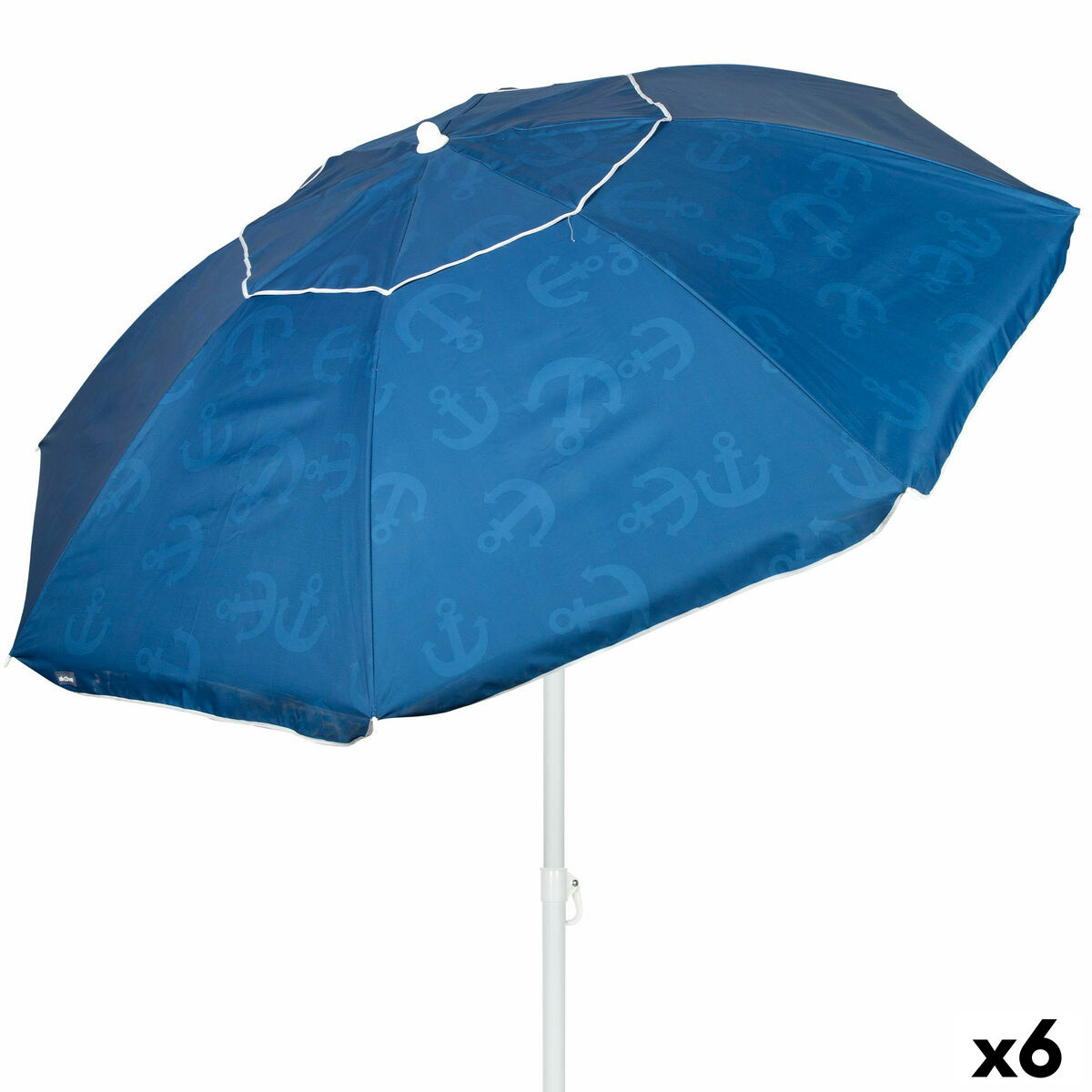 Beach parasol Aktive Blue 220 x 210 x 220 cm (6 Units) Beach parasol Aktive Blue 220 x 210 x 220 cm (6 Units)