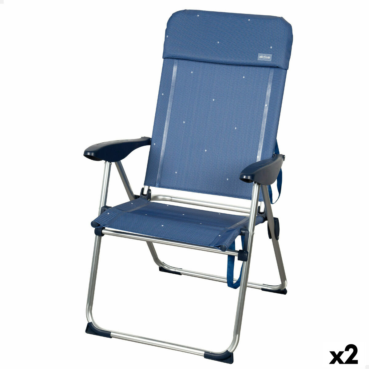 Beach Chair Aktive 48 x 110 x 65 cm (2 Units) Beach Chair Aktive 48 x 110 x 65 cm (2 Units)