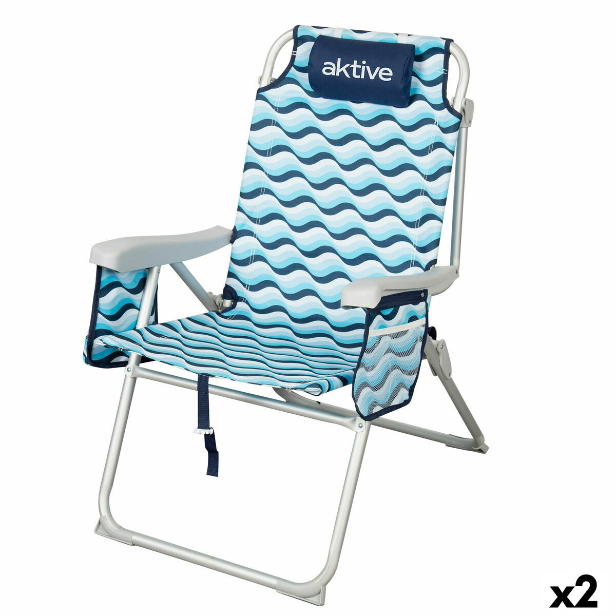 Beach Chair Aktive 48 x 95 x 78 cm (2 Units) Beach Chair Aktive 48 x 95 x 78 cm (2 Units)