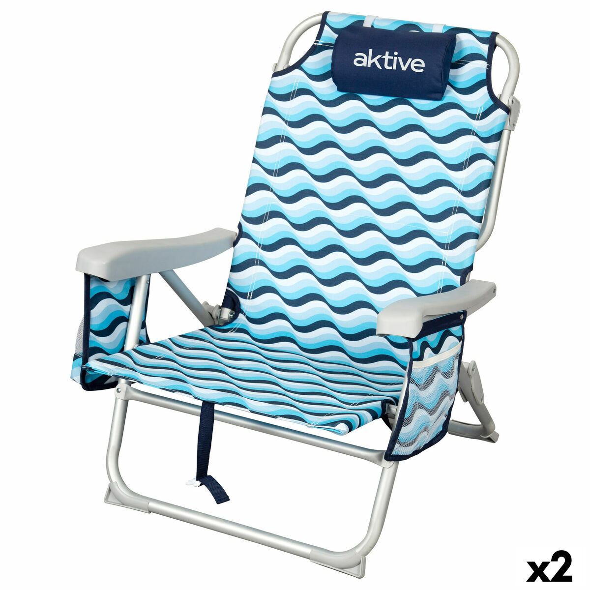 Beach Chair Aktive 50 x 80 x 58 cm (2 Units)