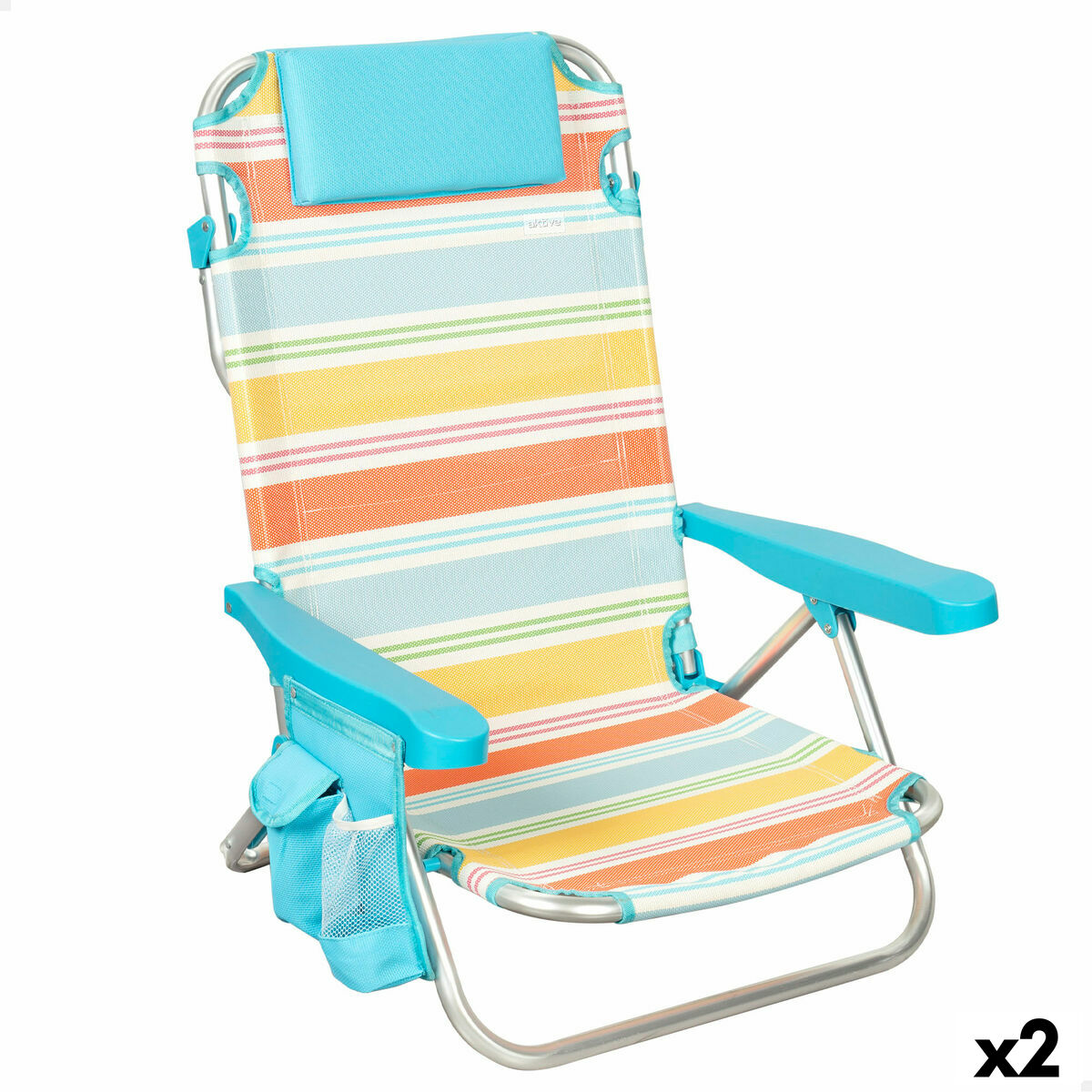 Beach Chair Aktive 48 x 75 x 48 cm (2 Units) Beach Chair Aktive 48 x 75 x 48 cm (2 Units)